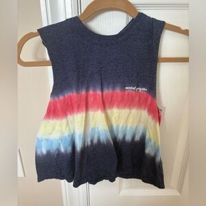 Spiritual Gangster Navy Rainbow Tank Top